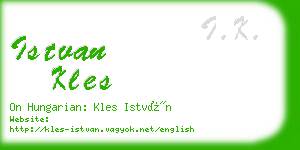 istvan kles business card